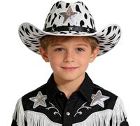 Runhomal Fedora Hats Shamrock Cowboy Top Hat St Patrick Irish Party Accessory for Cosplay Costumes Black White Star One Size
