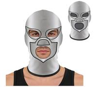 Runhomal Genuine Mexican Luchador Mask Pro-fit Adult Size Authentic Lucha Libre Wrestling Mask For Men Women Silver One Size