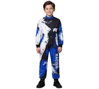 Runhomal Kids Boys Racing Suit Halloween Racing Outfit | Stage Performance,Race Car Driver Jumpsuit,Full Bodysuit,Long Sleeve,Zipper,Quick Dry,Dress Up Clothes,Role Play