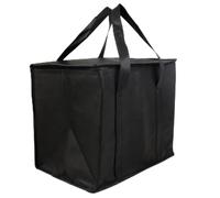Runhomal Large Insulated Reusable Grocery Bags With Sturdy Zipper And Handles, Foldable Cooler Totes For Groceries, Travel Black B One Size