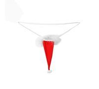 Runhomal Men's Santa Design G-String Thongs Fantasy Novelty Gift Secret Santa Bikini Xmas Christmas Themed Fancy Thong Type A One Size