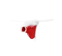 Runhomal Men's Santa Design G-String Thongs Fantasy Novelty Gift Secret Santa Bikini Xmas Christmas Themed Fancy Thong Type B One Size
