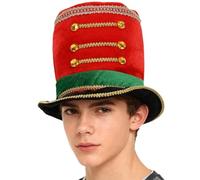 Runhomal Ringmaster Hat For Adults Circus Top Hats Halloween Ring Master Costume Accessories Red C One Size