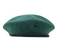 Runhomal Wool Army Military Beret Hats for Men Women British Army Style Berets French Wool Beret Hats Dark Green One Size