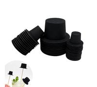 Runiash 36pcs Mini Black Top Hat, Plastic 3 Size Miniature Top Hats for Art Crafts DIY Decoration Supplies