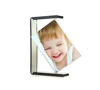 Runiash Double Sided Rotating Floating Picture Frames 4x6 360° Rotating Acrylic Photo Frame with Stand for Vertical or Horizontal Tabletop Display Family Office Décor