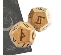 Runic Dice Collection - Norse Symbol Cubes, Elder Blocks | Handcrafted Wooden Fortune Reading Tools, Enchanting Mysterium Decorative Esoteric Casting Set Spiritual Space Meditation