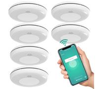 RUNIDUR WLAN Smoke and CO Combined Wifi Detector, Intelligent Combined Smoke Detector and Carbon Monoxide Detector, Precise Sensor with 10 Year Battery, 6 Pieces
