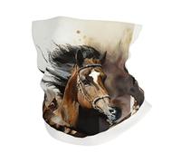 Runing Horses Western Wild Brown Women Men Balaclava Multifunctional Neck Gaiter Comfortable Tube Scarf For Outdoor Soccer Running