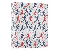Runing Man 3 Ring Binder 1.5 Inch Round Ring Binder View Binder Holds 200 Documents for Home School Office Use