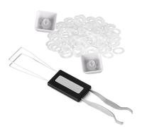 RUNJRX Keycap Puller Switch Puller Stainless Steel Keycap Removal Tool with 200 Pcs O-Ring Keyboard Dampeners for Mechanical Keyboard Mx Switch