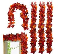 Runkoyea Fall Garland - Artificial Fall Decor Garlands - Harvest Vintage Seasonal Ornament for Balcony Back Wall Garden Entryway Porch Doorway Window Patio Lawn Door Outside