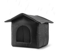 Runkoyea Feral Cat Shelter, Cold-Proof Kennel Dog House, Waterproof Oxford Cloth Detachable Windproof Stray Cat Dogs Kennel Tent for Balconies Outdoor