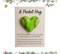 Runkoyea Heart Shaped Baseball Pocket,Sport Theme Party Decorations with Cards | Football Inspirational Keepsake - for Friends Family Kids Adults Women Girls Students Coworkers Teachers