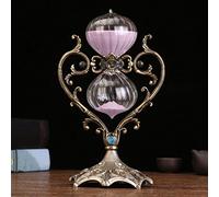 RUNLAIKEJI Hourglass Timer 30/60 Minutes,Heart-shaped Sand Timer Rotating Hourglass, Decorative Hourglass, Suitable For Kitchen Office Desk Bedroom（Pink/Purple）