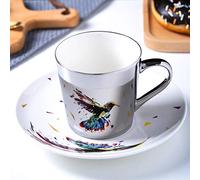 RUNLAIKEJI Mirror Cup, Mirror Coffee Cup, Reflection Coffee Cup, Mirror Reflection Cup and Saucer, Anamorphic Cup and Saucer, Moving Reflection Coffee Cup, Reusable Coffee Cup, Illusion Cups (250ML)
