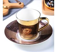 RUNLAIKEJI Mirror Cup, Reflection Cup and Saucer, Mirror Reflection Coffee Mug, Cappuccino Cup with Spoon, for Coffee, Milks, Cappuccino, Espresso, Tea