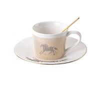 RUNLAIKEJI Mirror Reflection Cup and Saucer, 8 oz Mirror Coffee Cup, Illusion Cups, Anamorphic Cup and Saucer, Moving Reflection Coffee Cup, Reflection Coffee Cup, Ceramic Coffee Mug