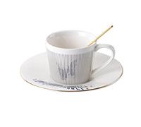 RUNLAIKEJI Mirror Reflection Cup and Saucer, 8 oz Mirror Coffee Cup, Illusion Cups, Anamorphic Cup and Saucer, Moving Reflection Coffee Cup, Reflection Coffee Cup, Ceramic Coffee Mug