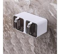 RUNLAIKEJI Self Adhesive Wall Mounted Seasoning Box, Seasoning Containers with Spoon and Handle, Clear Condiment Jars Spice Containers, Multi Condiment Dispenser Bottle, for Spice Salt Sugar