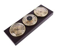 RUNLAIKEJI Weather station, barometer, thermometer and hygrometer, barometer with wooden frame base, No Batteries Needed, Barometers weather instruments