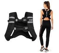 Runlight Weighted Vest for Women and Men 6.6lbs/11lbs/17.6lbs/22lbs with Reflective Stripe and Double Adjustable Buckle Straps Weight Vests for Strength Training, Jogging, Cardio, Weight Loss (Black