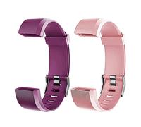 Runlio ID115plusHR (2025 version), Replacement Bands, Adjustable Replacement Straps Fitness Tracker NOT for ID115, ID115U, ID115U HR, Pink+Purple