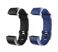 Runlio ID115plusHR (2025 version), Replacement Bands, Adjustable Replacement Straps Fitness Tracker NOT for ID115, ID115U, ID115U HR, Black+Blue