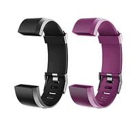 Runlio ID115plusHR (Version 2025), Replacement Bands, Adjustable Replacement Straps Fitness Tracker NOT for ID115, ID115U, ID115U HR, Black+Purple