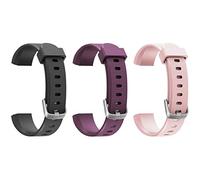 Runlio ID115U, ID115U HR Replacement Bands, Adjustable Replacement Straps Fitness Tracker ID115U, ID115U HR, NOT for ID115, Black+Pink+Purple