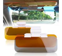 runmade 2Pcs Car Sun Visor Day and Night Shade Windshield Anti-Glare Blocker HD Driving Visor Glare Sun Shield Tinted Extension