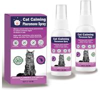 RUNMAT Cat Calming Pheromone Spray, Feline Calm Pheromones & Scratch Repellent for Cats, Cats Reduces Scratching Furniture Peeing Marking, Calming Cat for Travel, Vet Visits - 60 Day Kit (2 * 60 mL)