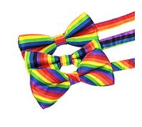 Runmeihe 3 PCS Bow Tie, Adjustable Pride Bow Tie for LGTBQ, Formal Rainbow Bowtie for Parties