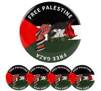 Runmeihe 5PCS Free Palestine Pin, Palestinian National Flags Safety Brooches for Women Men, Palestine Enamel Lapel Badge Armband for Patriotic Pacifist and Muslim Indoor Outdoor Decoration