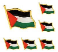 Runmeihe 6PCS Palestine Pin, Palestinian National Flags Brooches for Women Men, Free Palestine Enamel Lapel Badge Armband for Patriotic Pacifist and Muslim Indoor Outdoor Decoration