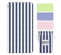 Runmeihe Beach Towel, 63"x32" Double Sided Microfiber Beach Towel for Adult, Lightweight Extra Large Quick Drying Towel for Swimming Sports Beach Gym