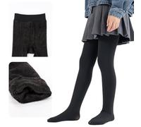 Runmeihe Girls Fleece Lined Winter Tights - Opaque Warm Double Lined Stretch Thermal
