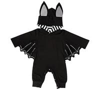 Runmeihe One-Piece Romper Baby Halloween Costume, Funny Bat Hoodie Outfits Set with Ear Hat as Newborn Halloween Costumes 0-18 months