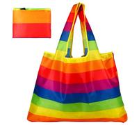 Runmeihe Rainbow Tote Bag, Large Capacity Rainbow Shopping Bags, Gay Pride Flag Handbag for LGBTQ Party Accessories