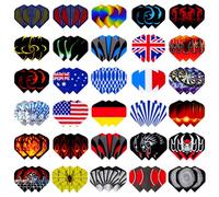 Runmeihe Standard Dart Flights 50 Sets Random 30 Sets, 90 Pcs Durable PET and Laser Replacement Feather Tail Wing, Perfect Accessories Equipment Supplies for Dart Games