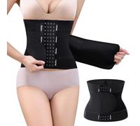 Runmeihe Waist Trainer for Women Men, Adjustable Waist Back Support Trimmer Shaper, Tummy Control Postpartum Belt (Black, L)