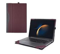 RUNMEIJIA Case Cover for 16 Inch Samsung Galaxy Book5/4/3 Pro 360 & Galaxy Book4/3 Pro, 2-in-1 Sleeve, PU Leather Shell Case (Wine Red)
