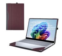 RUNMEIJIA Laptop Cover Case for Dell 14/14 Plus/Pro Max Series 14" Notebook PC (NOT Working with Other Dell Models). 2-in-1PU Leather Detachable Notebook Sleeve (Wine red)
