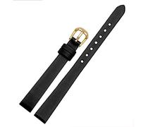 RUNMIND Genuine Leather Watchband,Womens Leather Replacement Bracelet,Quick Release Watch Band, Black G, 10 mm