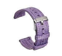 RUNMIND Nylon Canvas Watch Strap,Quick Release Replacement Watch Strap,Watch Straps with Stainless Steel Pin Buckle, Purple, 16 mm