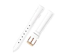 RUNMIND Quick Release Retro Leather Watch Band,Genuine Leather Watch Strap,Leather Replacement Watch Strap, White Rose Buckle, 10 mm