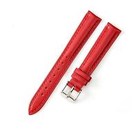 RUNMIND Quick Release Retro Leather Watch Band,Genuine Leather Watch Strap,Leather Replacement Watch Strap, Red Silver Buckle, 20 mm
