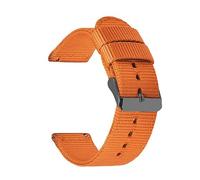 RUNMIND Quick Release Watch Band, Canvas Nylon Watch Strap for Unisex,Replacement Watch Strap, Orange Black, 24 mm