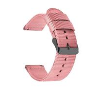 RUNMIND Quick Release Watch Band, Canvas Nylon Watch Strap for Unisex,Replacement Watch Strap, Pink Black, 22 mm