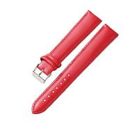 RUNMIND Vintage Leather Watch Band,Genuine Leather Watch Straps With Stainless Buckle,Quick Release Watch Band, Red-silver, 16 mm